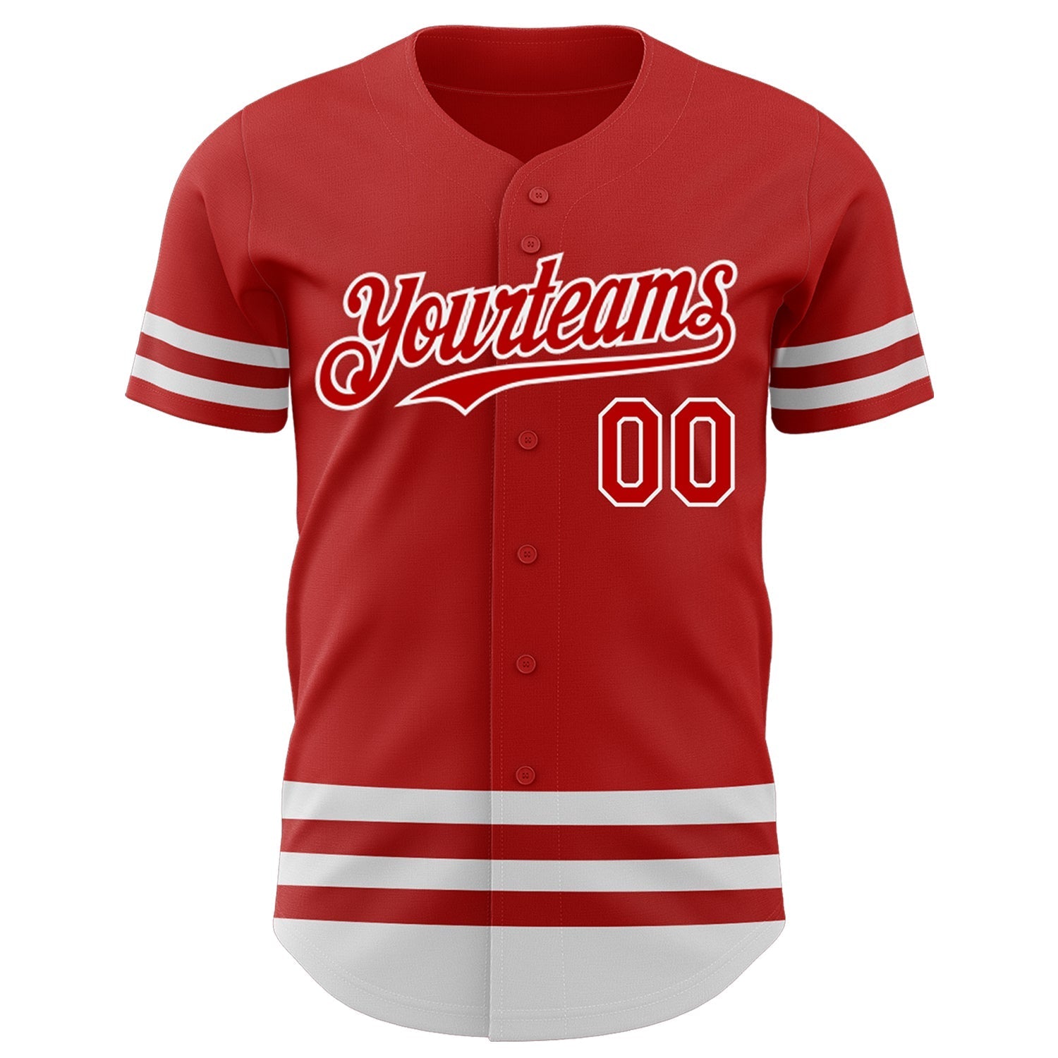 Custom Red White Line Authentic Baseball Jersey baseball jersey product view 2