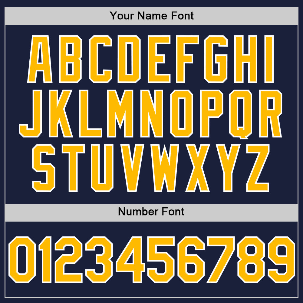 Custom Navy Gold-White Line Authentic Baseball Jersey baseball jersey product view 5