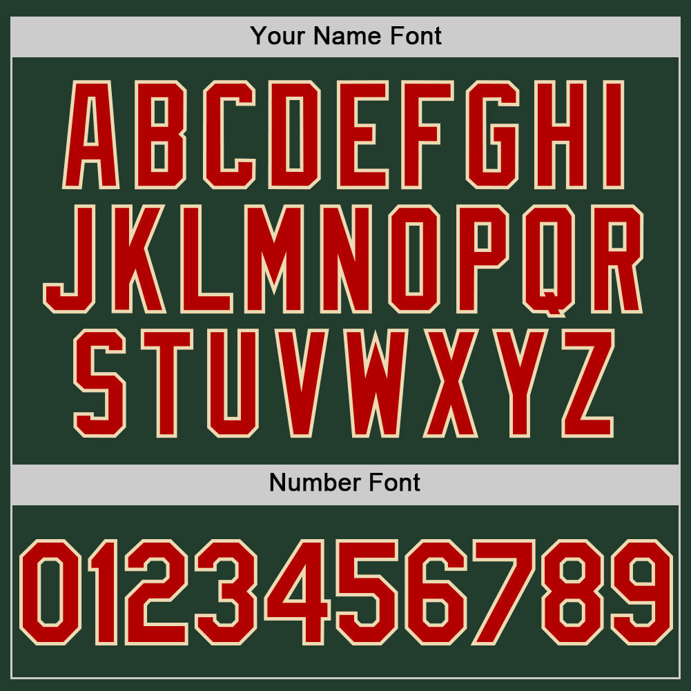 Custom Green Red-Cream Line Authentic Baseball Jersey baseball jersey product view 5