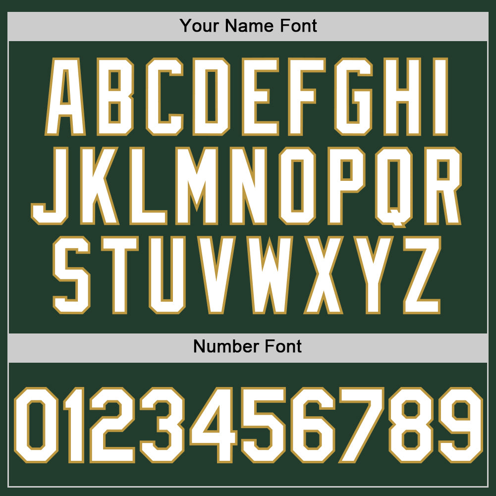 Custom Green White-Old Gold Line Authentic Baseball Jersey baseball jersey product view 5