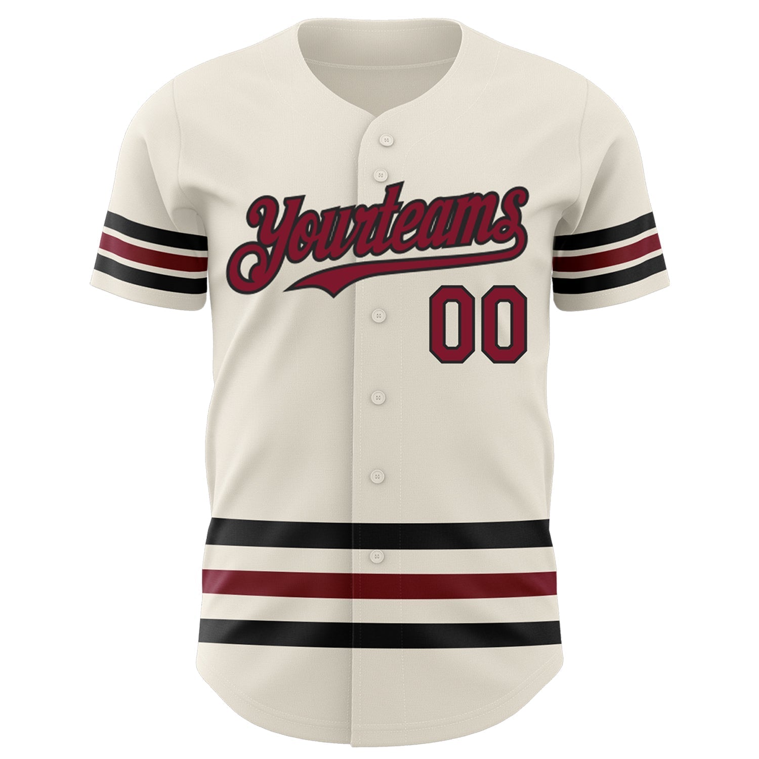 Custom Cream Crimson-Black Line Authentic Baseball Jersey baseball jersey product view 2
