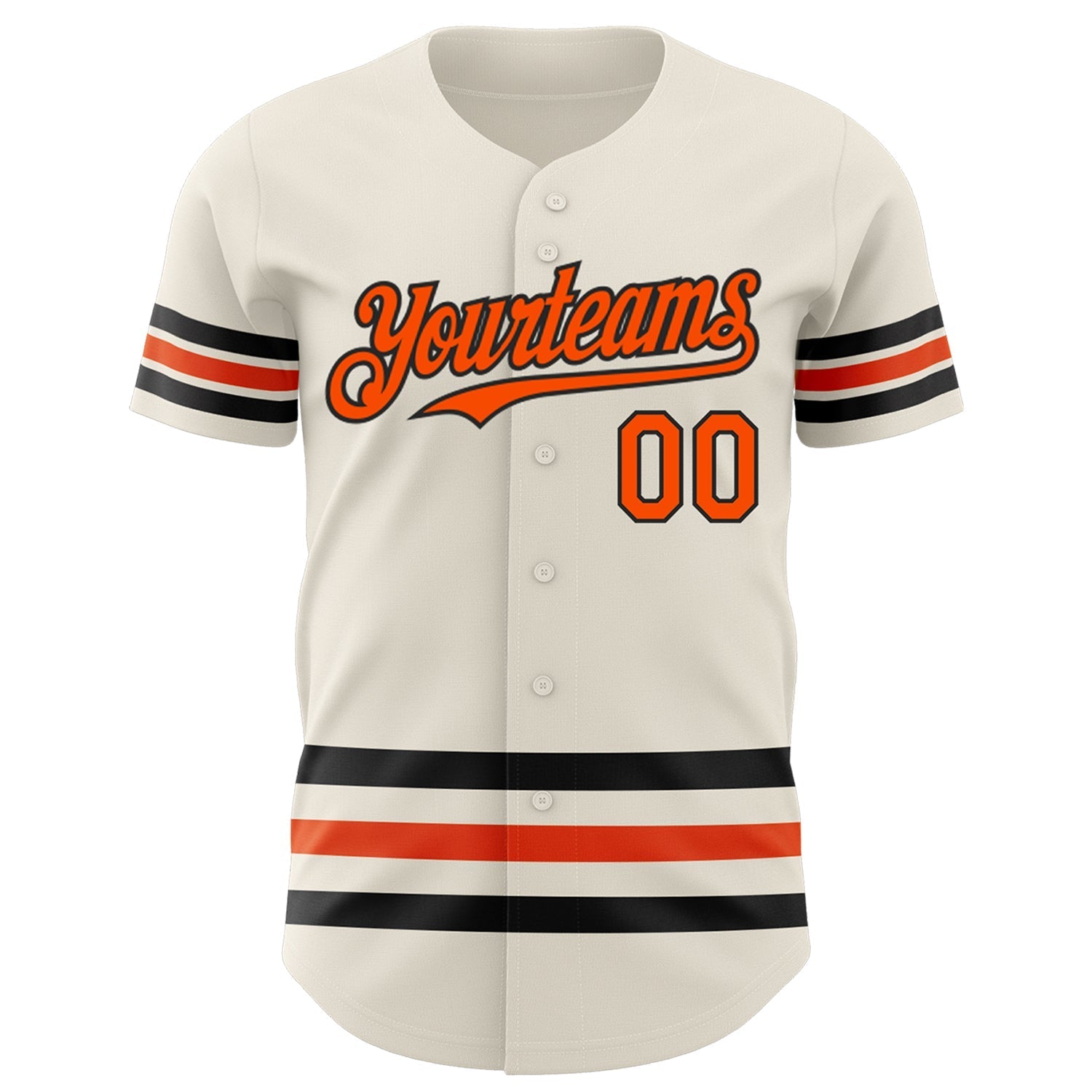 Custom Cream Orange-Black Line Authentic Baseball Jersey baseball jersey product view 2