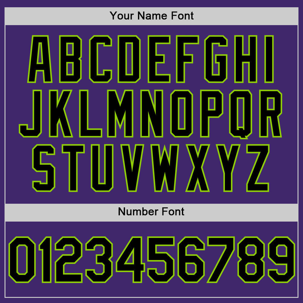 Custom Purple Black-Neon Green Line Authentic Baseball Jersey baseball jersey product view 5