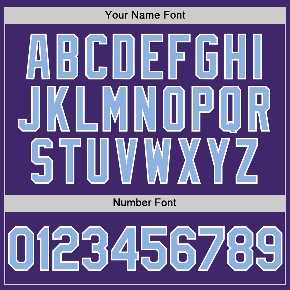 Custom Purple Light Blue-White Line Authentic Baseball Jersey baseball jersey product view 5