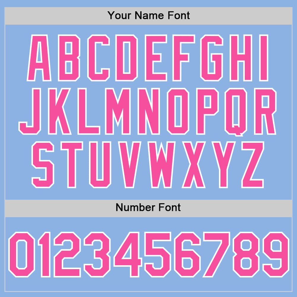 Custom Light Blue Pink-White Line Authentic Baseball Jersey baseball jersey product view 5