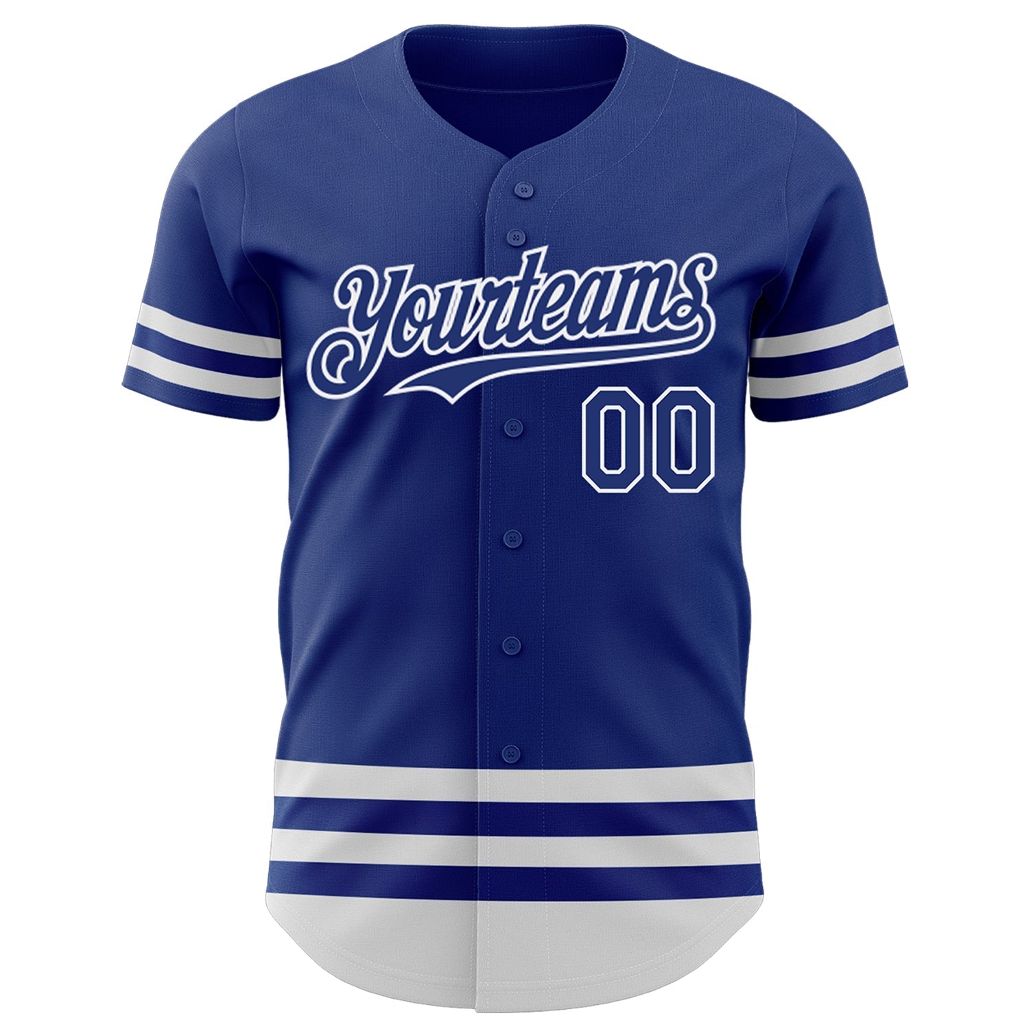 Custom Royal White Line Authentic Baseball Jersey baseball jersey product view 3