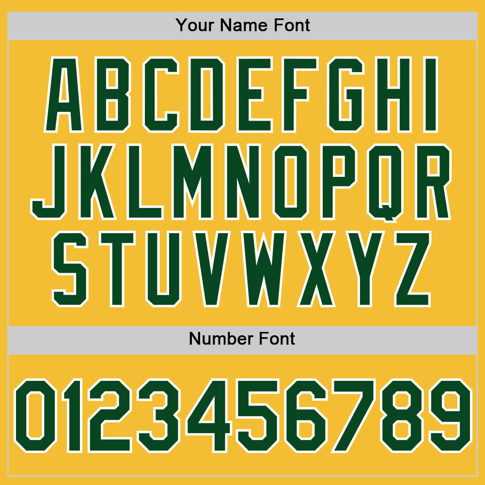 Custom Gold Green-White Line Authentic Baseball Jersey baseball jersey product view 5
