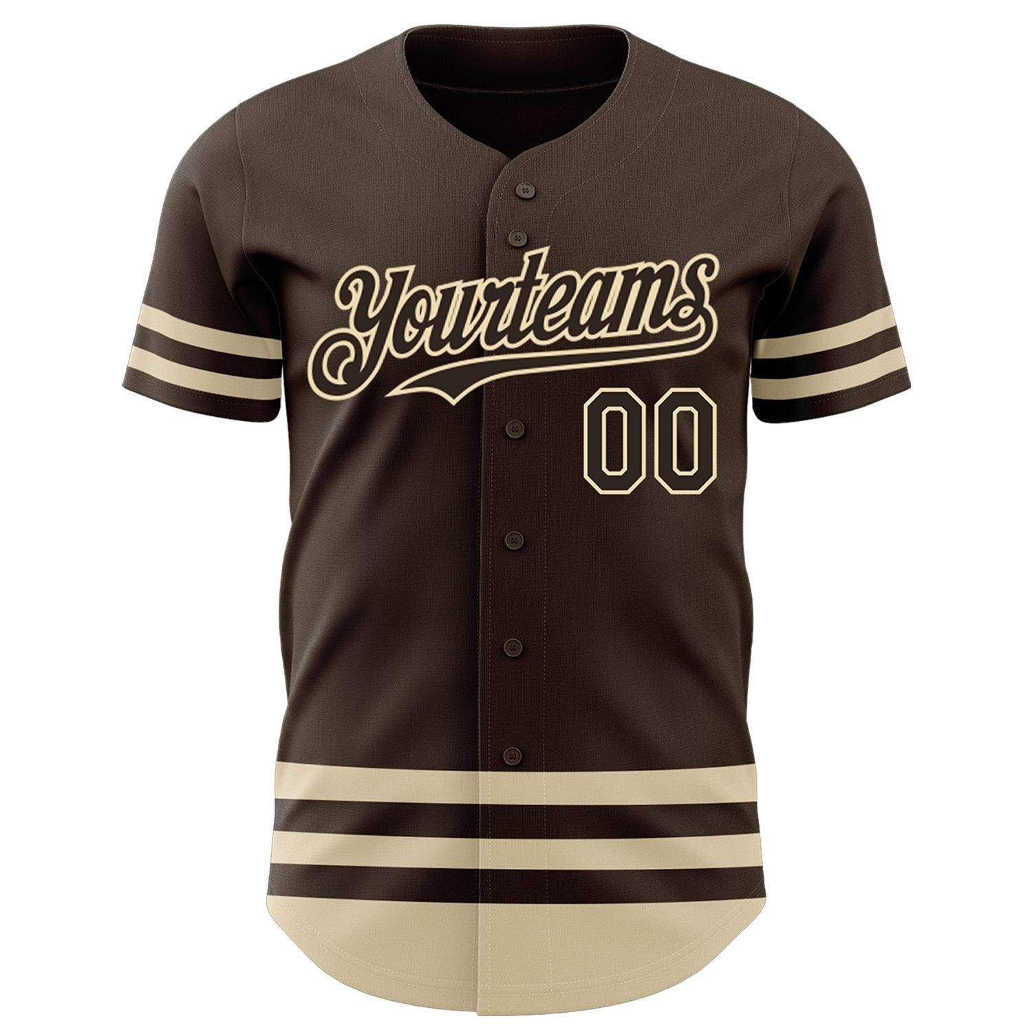 Custom Brown Cream Line Authentic Baseball Jersey baseball jersey product view 2