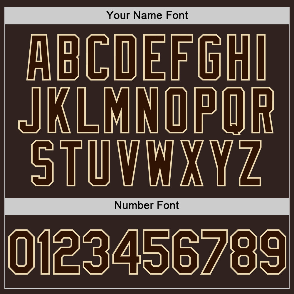 Custom Brown Cream Line Authentic Baseball Jersey baseball jersey product view 5
