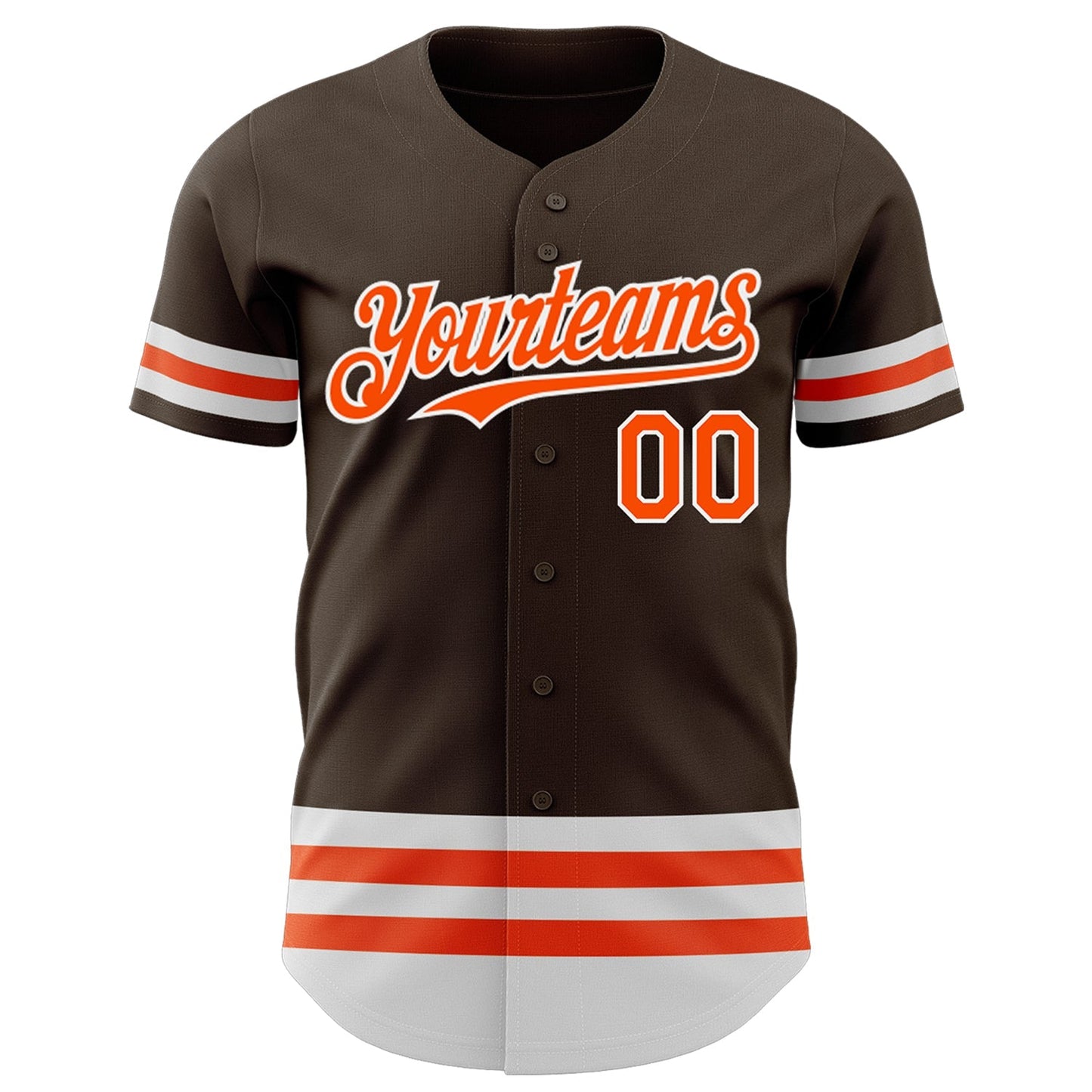 Custom Brown Orange-White Line Authentic Baseball Jersey baseball jersey product view 2