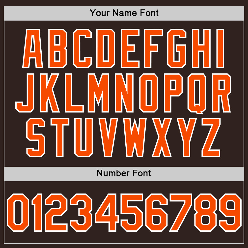 Custom Brown Orange-White Line Authentic Baseball Jersey baseball jersey product view 5