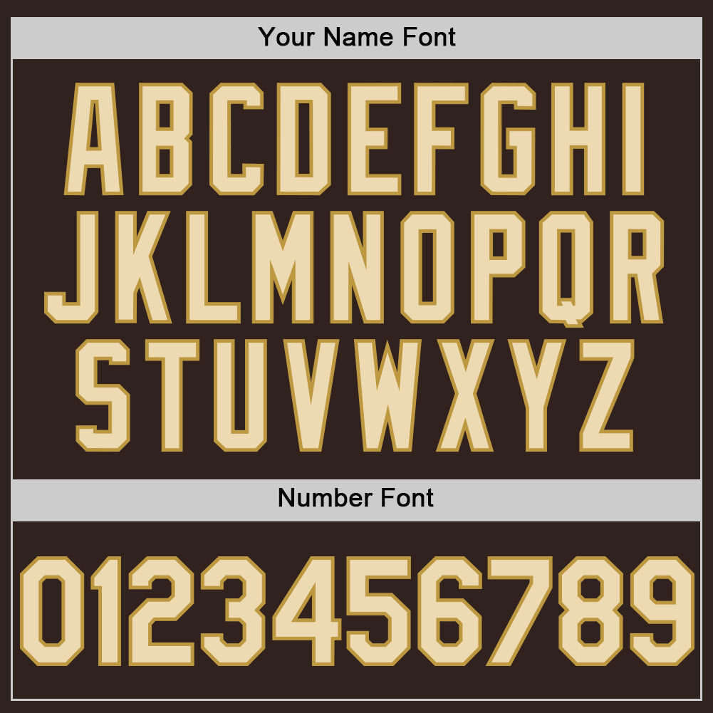 Custom Brown Cream-Old Gold Line Authentic Baseball Jersey baseball jersey product view 5