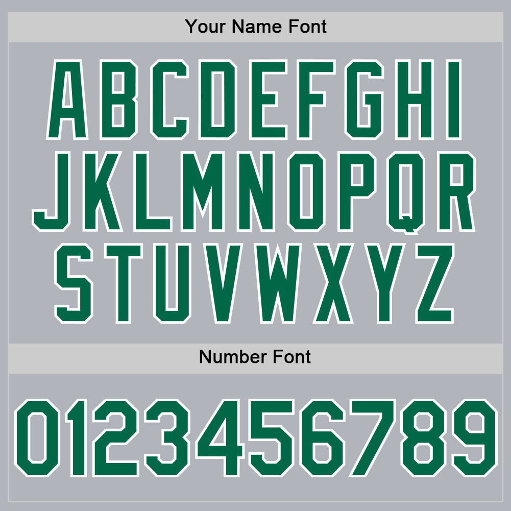 Custom Gray Kelly Green-White Line Authentic Baseball Jersey baseball jersey product view 5
