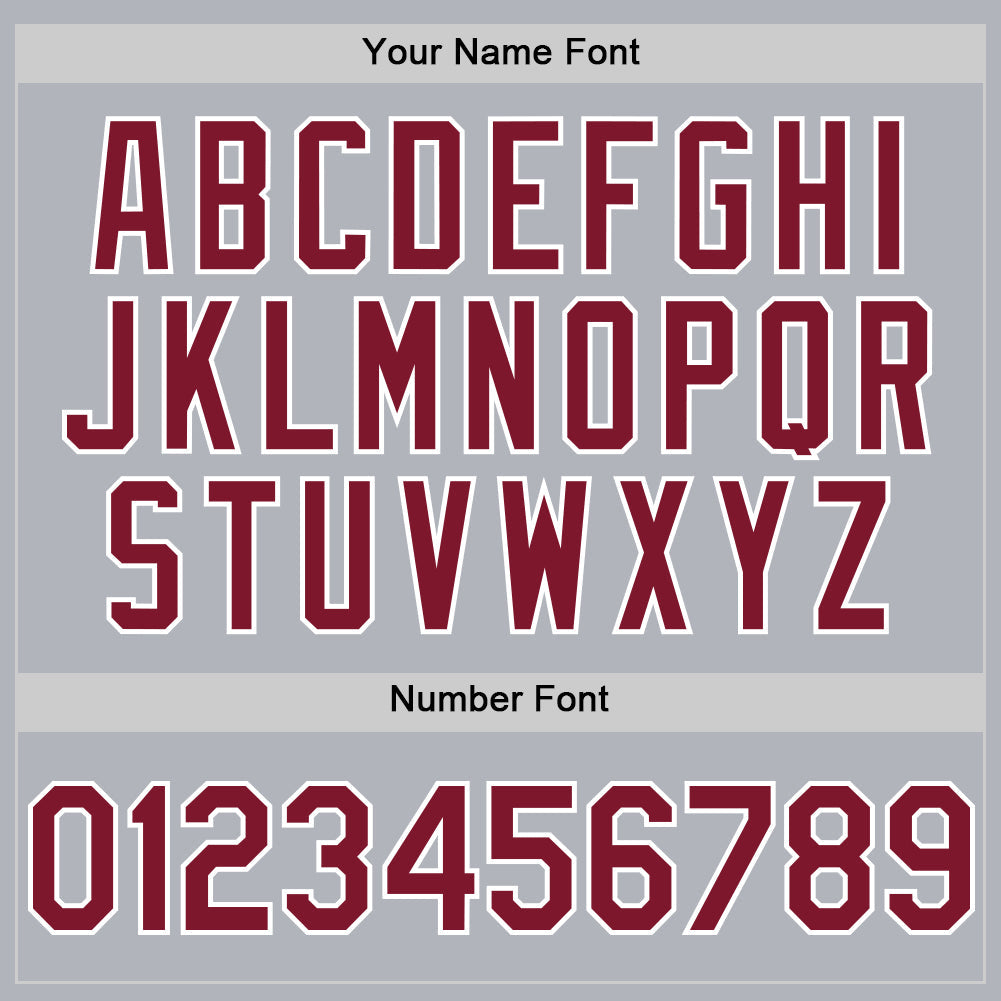 Custom Gray Crimson-White Line Authentic Baseball Jersey baseball jersey product view 5