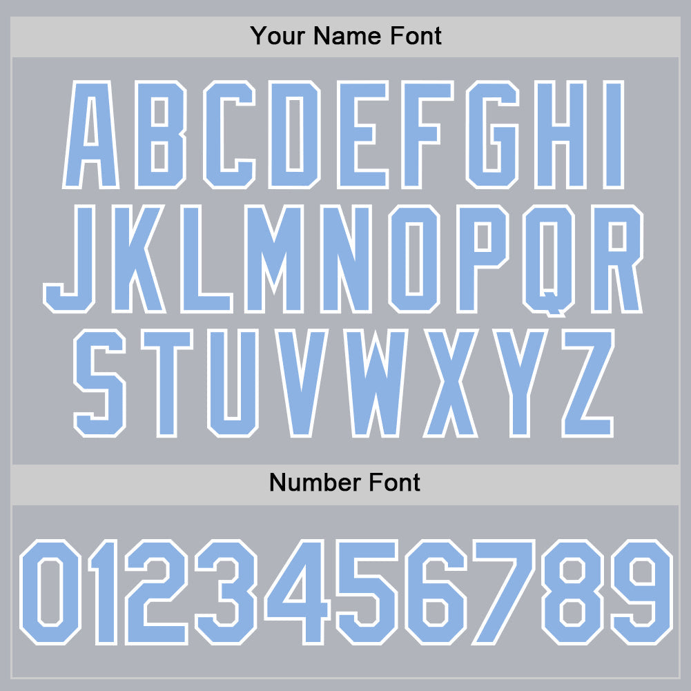 Custom Gray Light Blue-White Line Authentic Baseball Jersey baseball jersey product view 5