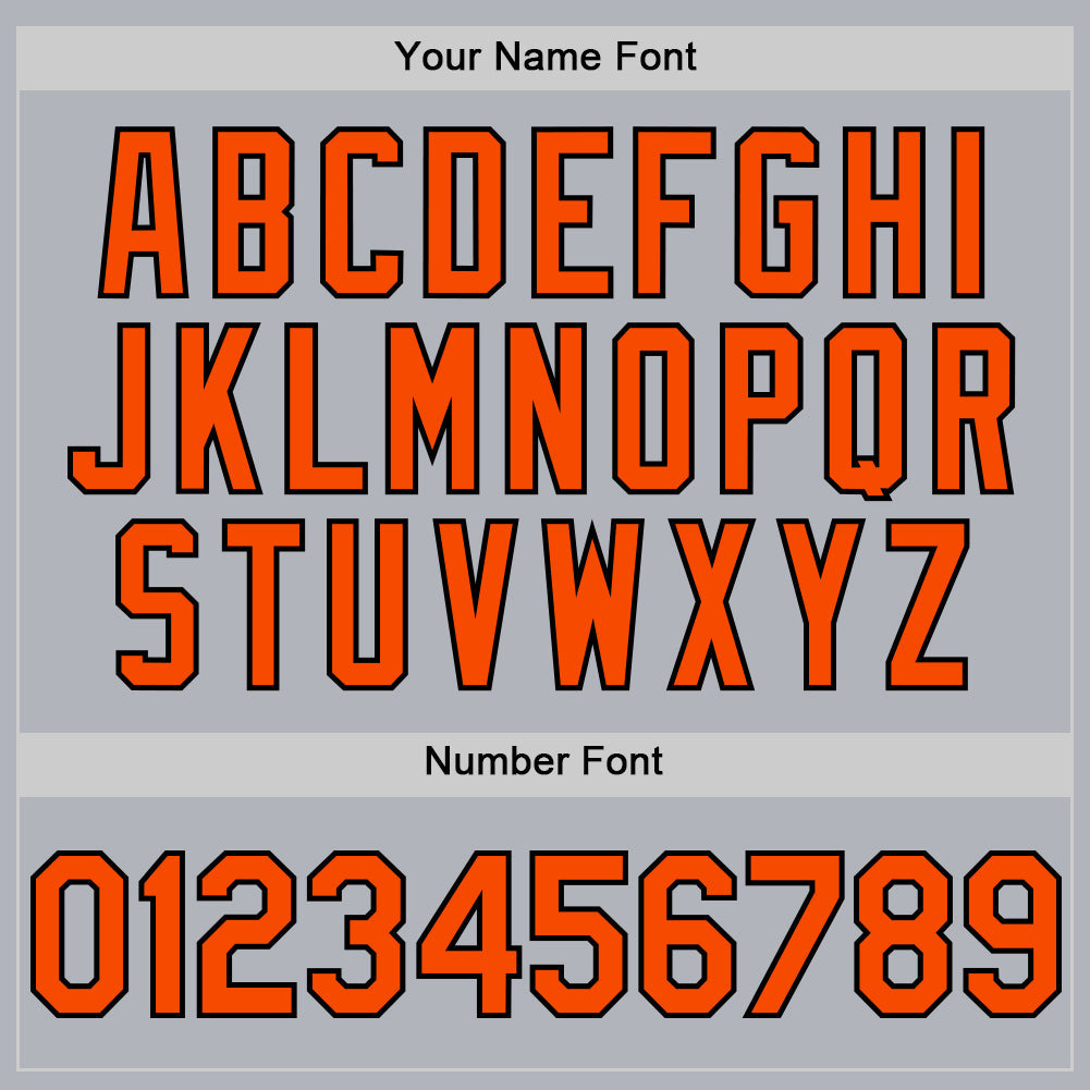 Custom Gray Orange-Black Line Authentic Baseball Jersey baseball jersey product view 5