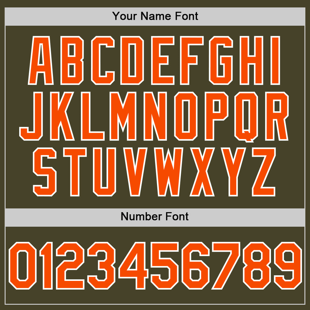 Custom Olive Orange-White Line Authentic Salute To Service Baseball Jersey baseball jersey product view 5