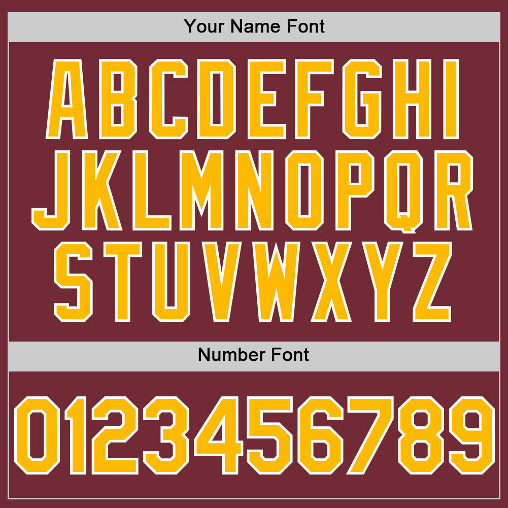 Custom Burgundy Gold-White Line Authentic Baseball Jersey baseball jersey product view 5