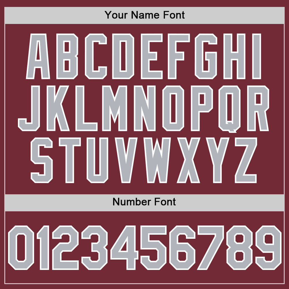 Custom Burgundy Gray-White Line Authentic Baseball Jersey baseball jersey product view 5