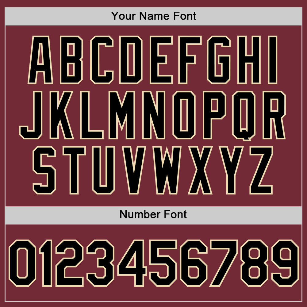 Custom Burgundy Black-Cream Line Authentic Baseball Jersey baseball jersey product view 5