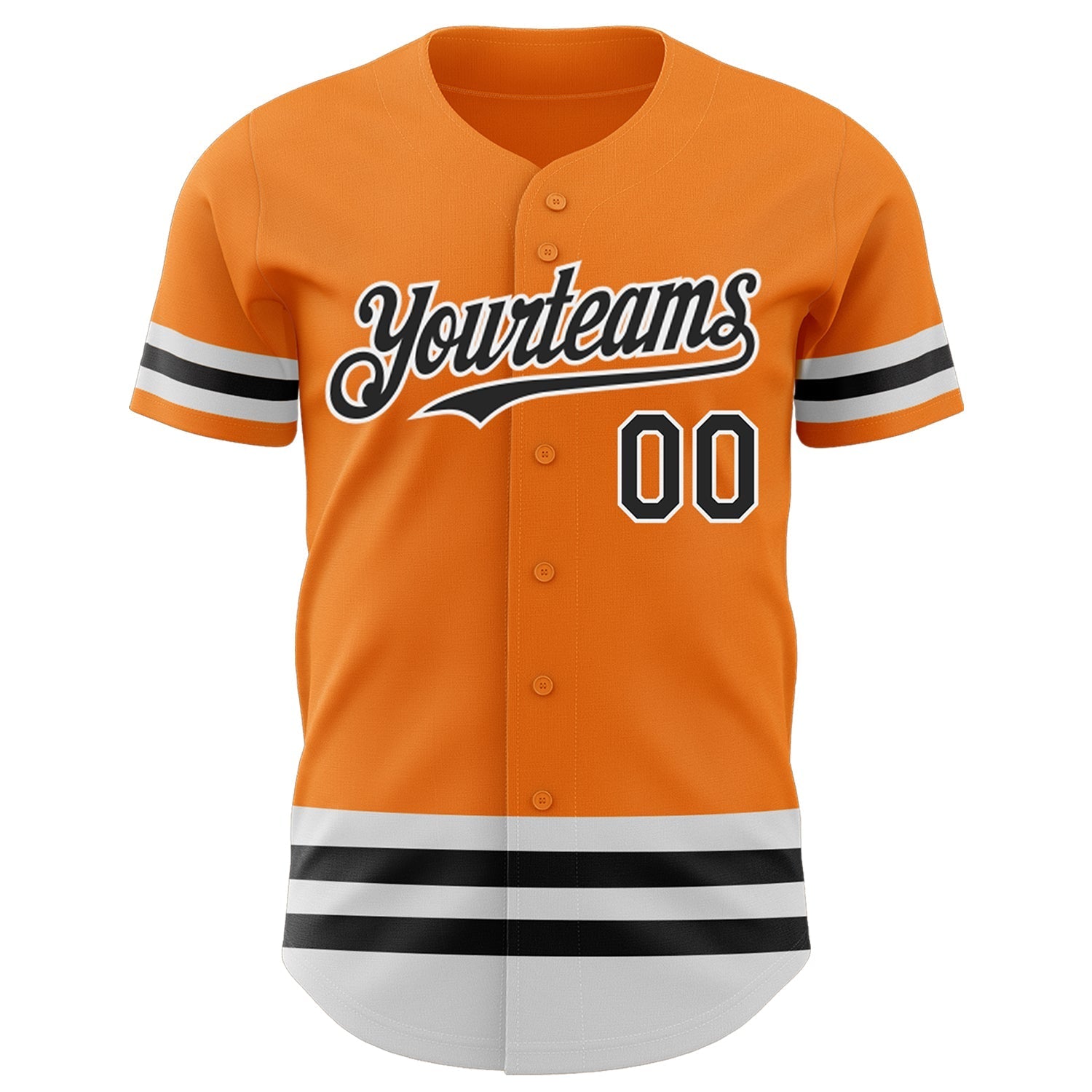 Custom Bay Orange Black-White Line Authentic Baseball Jersey baseball jersey product view 2