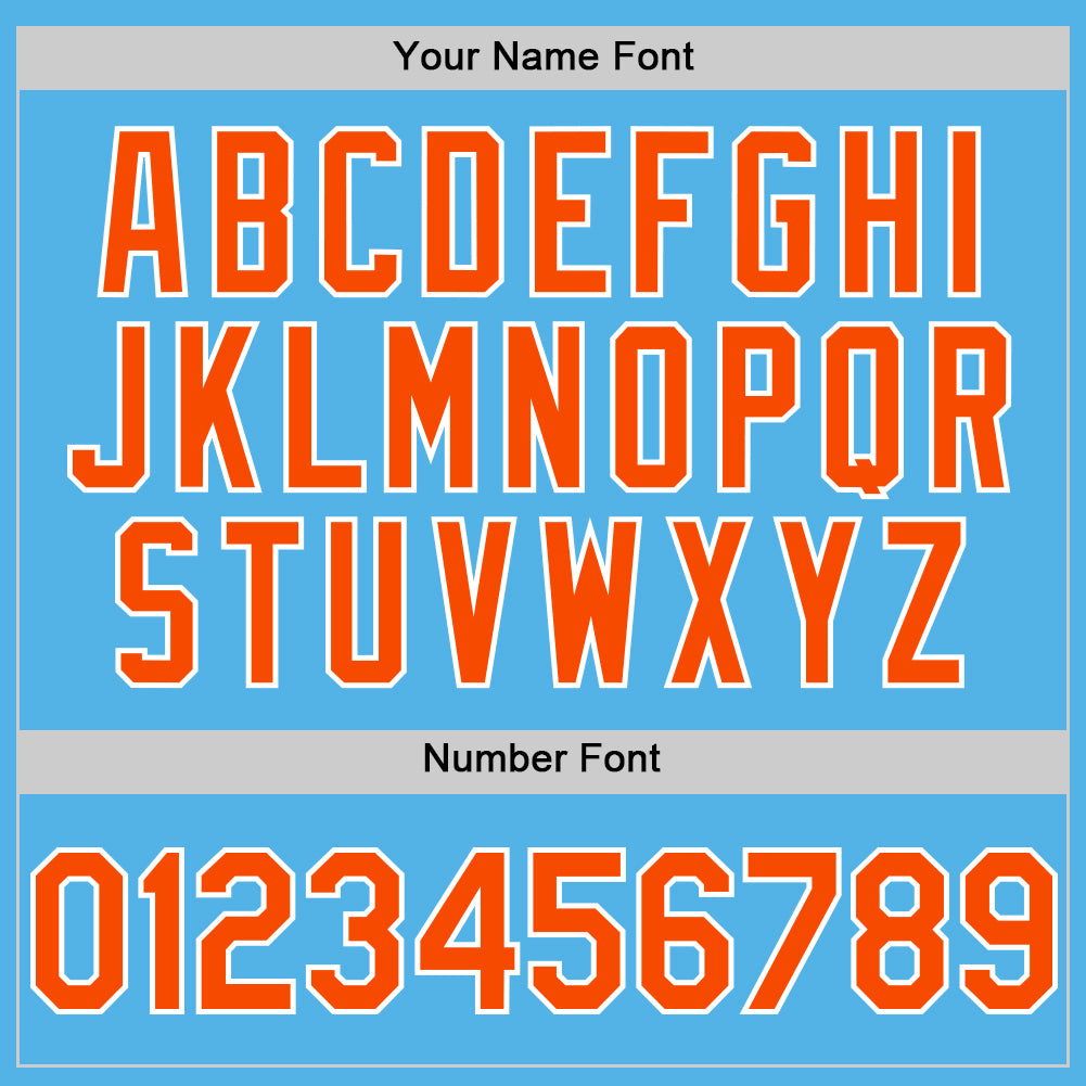 Custom Sky Blue Orange-White Line Authentic Baseball Jersey baseball jersey product view 5