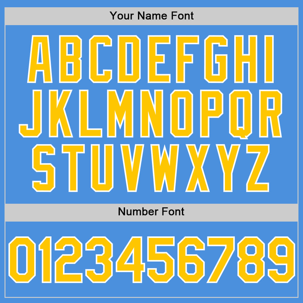 Custom Electric Blue Yellow-White Line Authentic Baseball Jersey baseball jersey product view 5