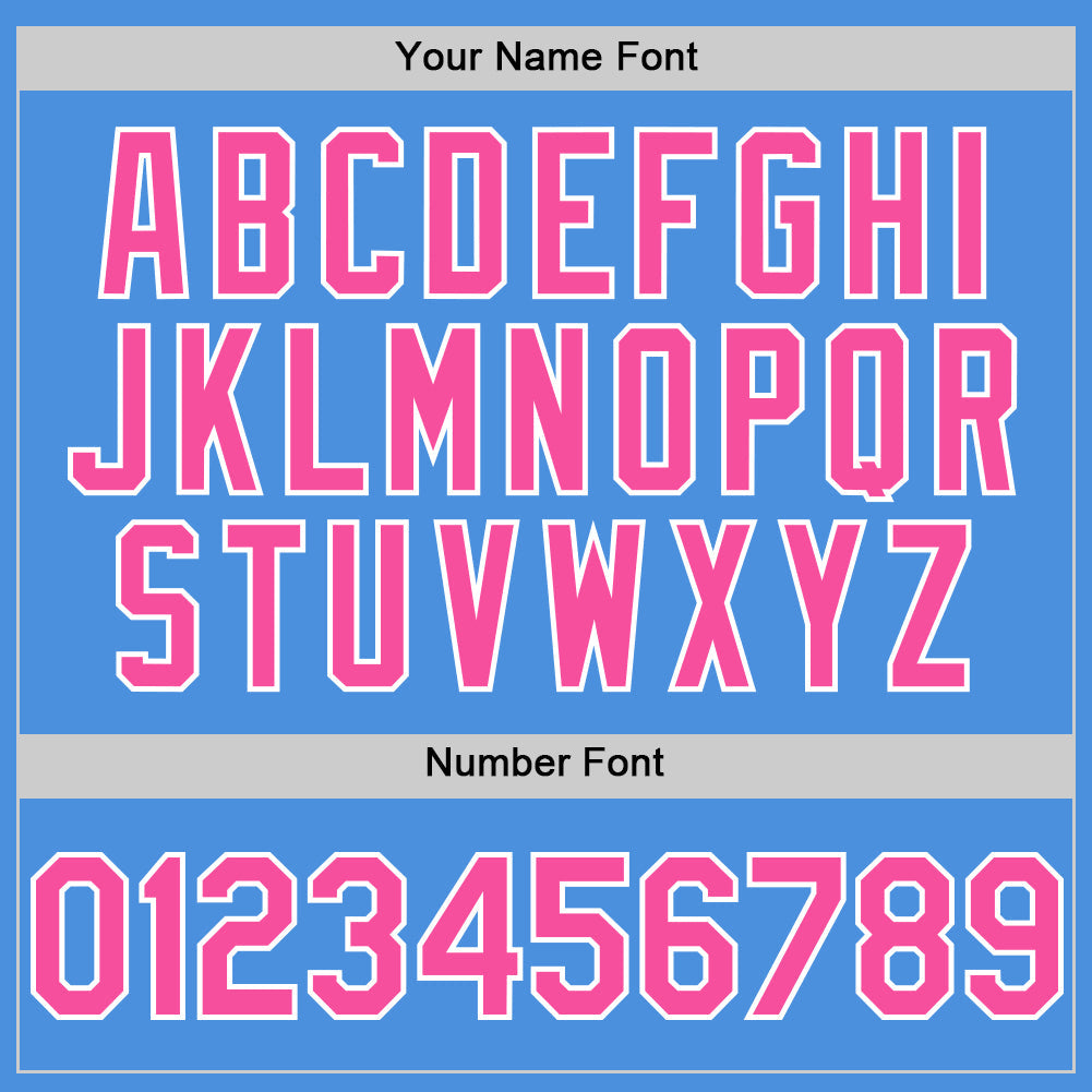 Custom Electric Blue Pink-White Line Authentic Baseball Jersey baseball jersey product view 5