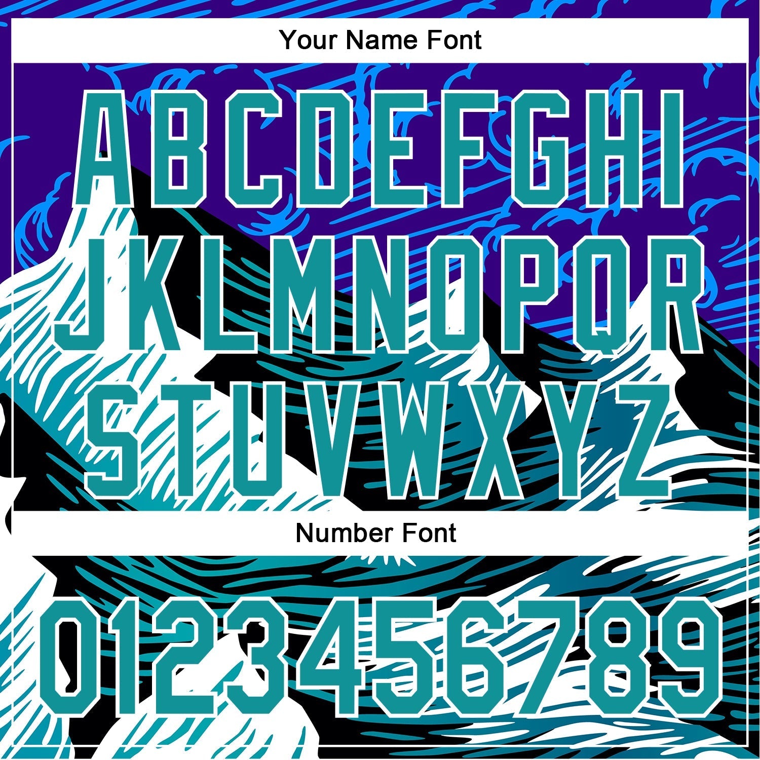 Custom Purple Teal-White 3D Pattern Design Mountains Authentic Baseball Jersey baseball jersey product view 5