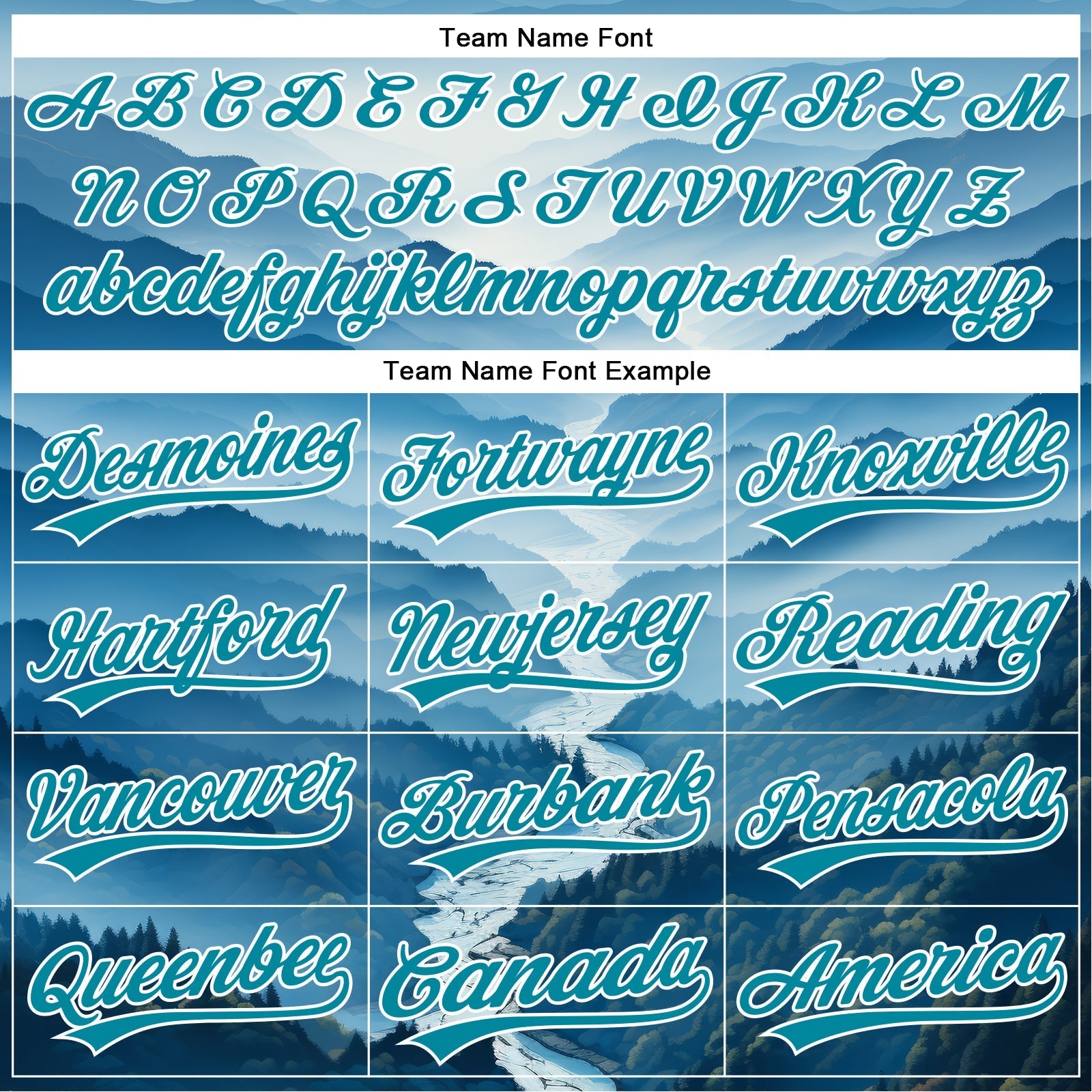 Custom White Teal 3D Pattern Design Mountains Authentic Baseball Jersey baseball jersey product view 4