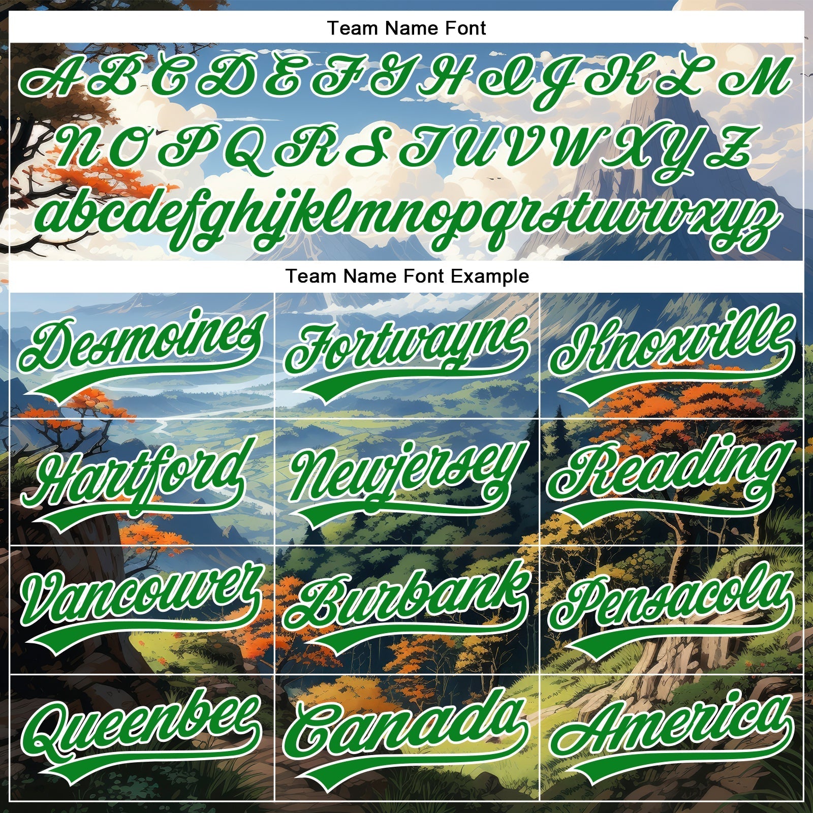 Custom White Grass Green 3D Pattern Design Mountains Landscape Authentic Baseball Jersey baseball jersey product view 4