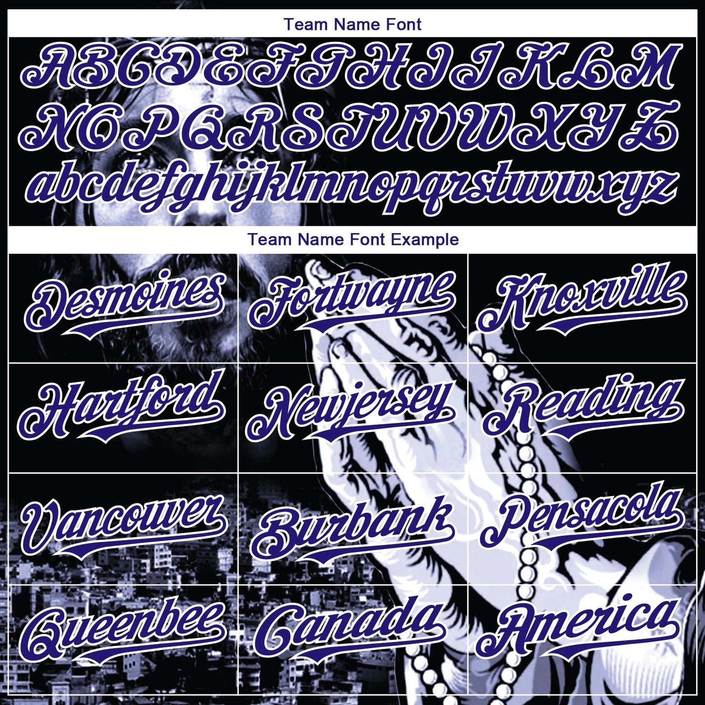 Custom Black Purple-White 3D Pattern Design Religion Jesus Christ Authentic Baseball Jersey baseball jersey product view 4
