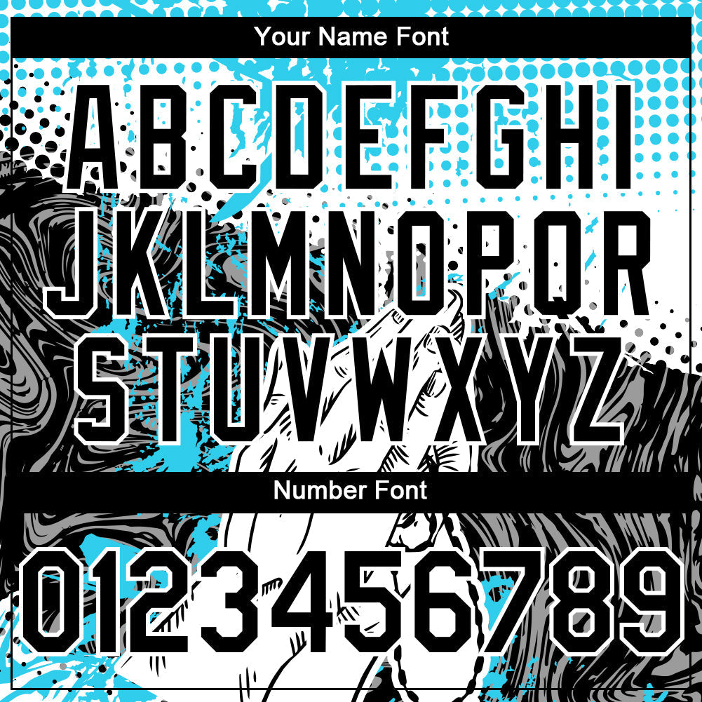 Custom Light Blue Black-White 3D Pattern Design Religion Jesus Christ Authentic Baseball Jersey baseball jersey product view 5