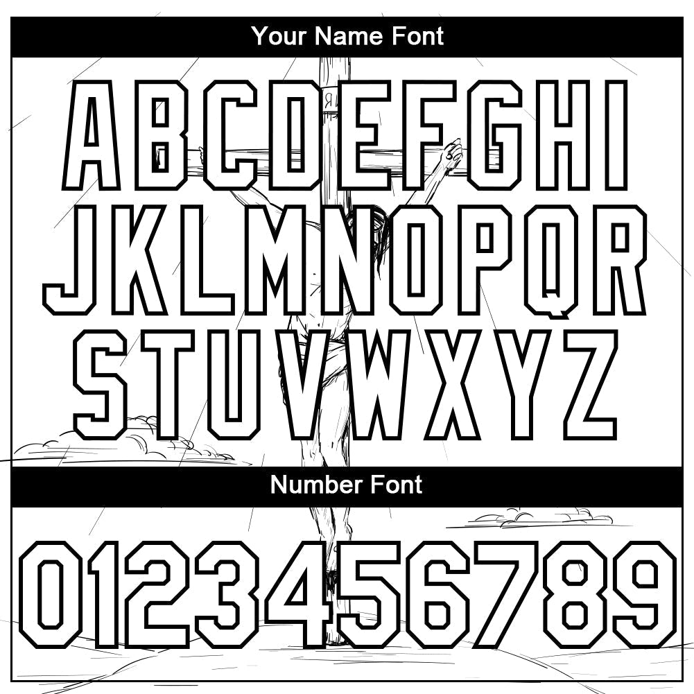Custom White Black 3D Pattern Design Religion Cross Jesus Christ Good Friday Authentic Baseball Jersey baseball jersey product view 5