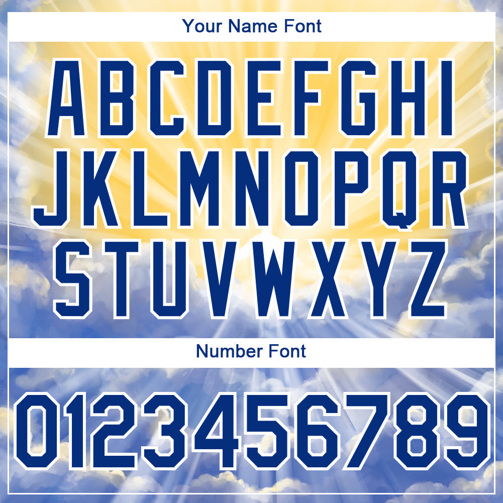 Custom Yellow Royal-White 3D Pattern Design Religion Jesus Christ Authentic Baseball Jersey baseball jersey product view 5