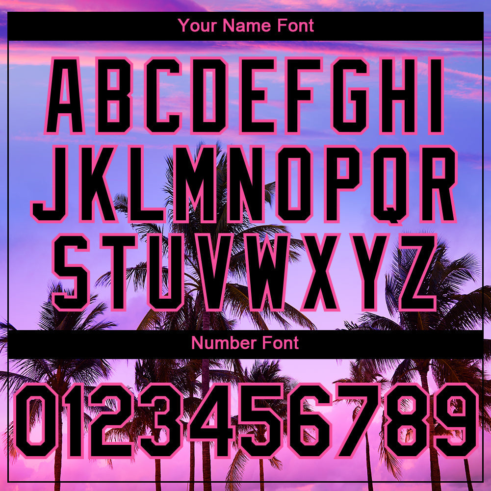 Custom Purple Black-Pink 3D Pattern Design Hawaii Palm Trees Authentic Baseball Jersey baseball jersey product view 5