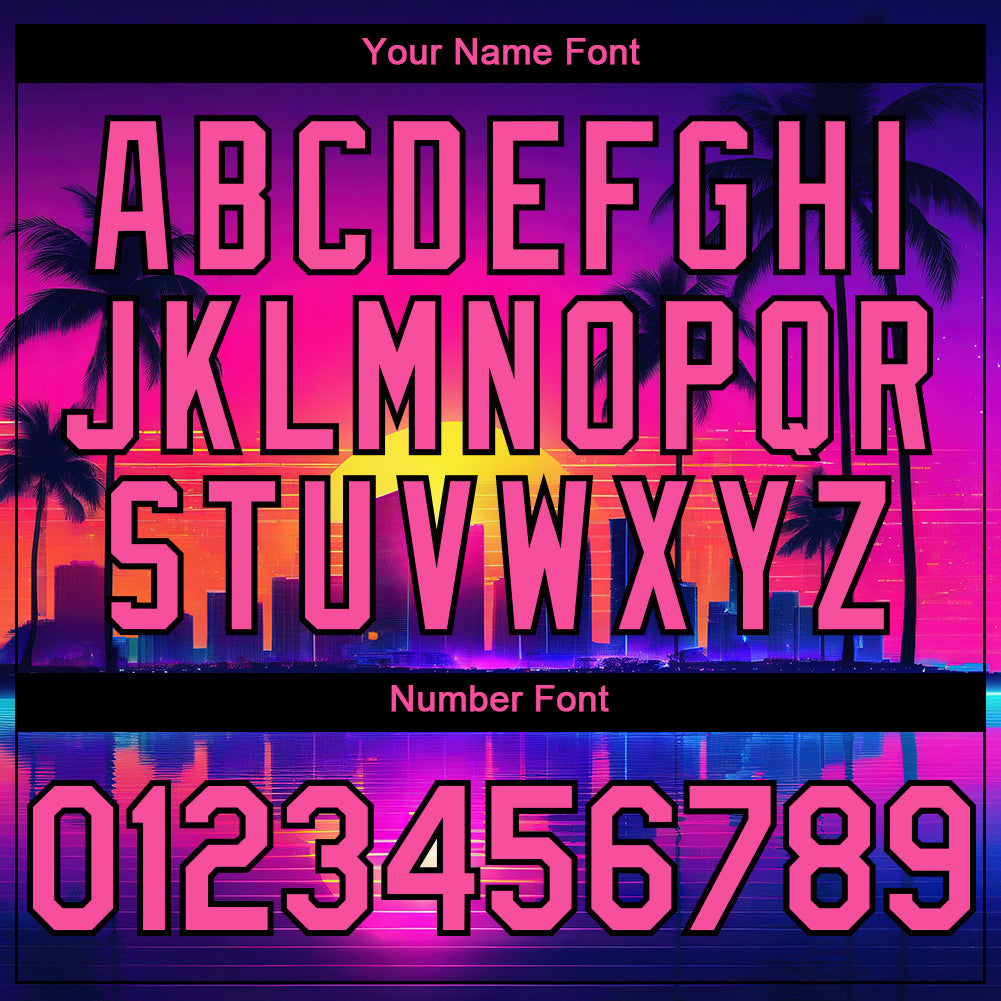 Custom Purple Pink-Black 3D Miami Palm Trees City Edition Authentic Baseball Jersey baseball jersey product view 5