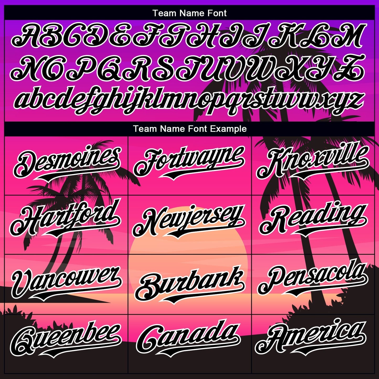 Custom Purple Black-White 3D Pattern Design Beach Hawaii Palm Trees Authentic Baseball Jersey baseball jersey product view 4