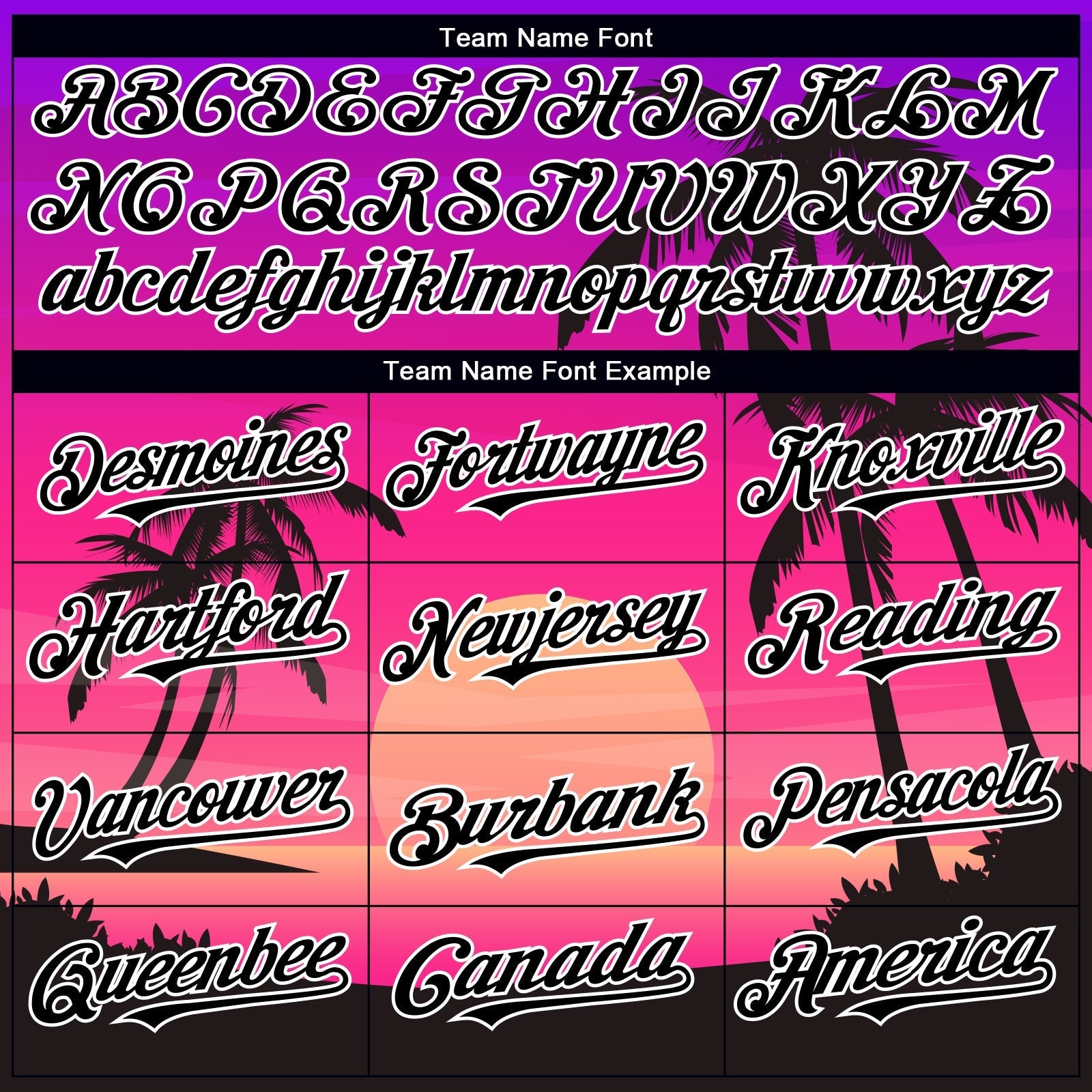 Custom Purple Black-White 3D Pattern Design Beach Hawaii Palm Trees Authentic Baseball Jersey baseball jersey product view 4