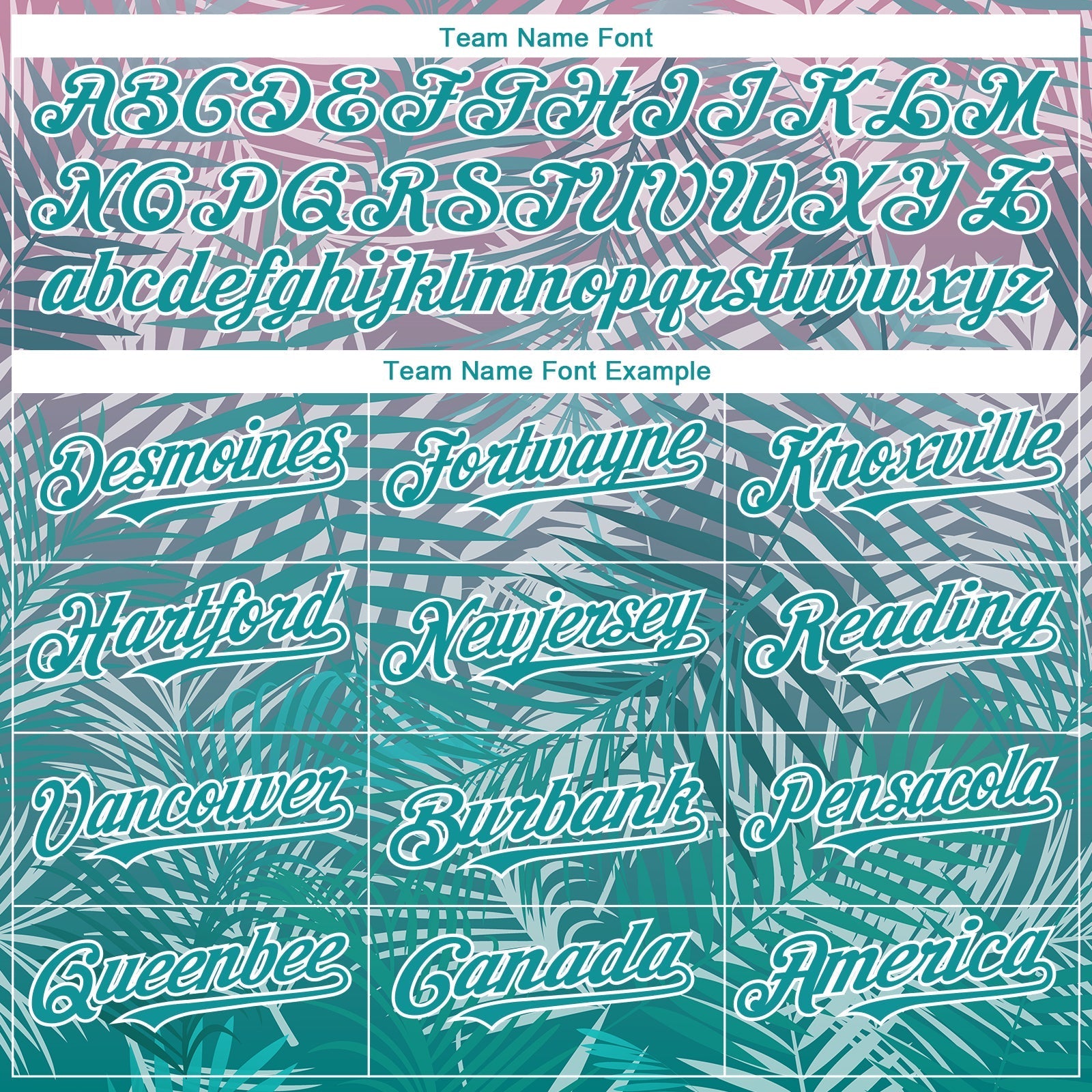 Custom Teal White 3D Pattern Design Tropical Hawaii Palm Leaves Authentic Baseball Jersey baseball jersey product view 4