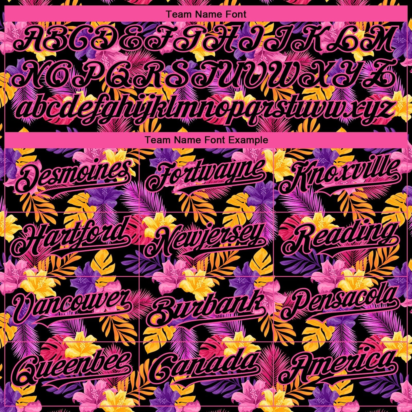 Custom Black Pink 3D Pattern Design Tropical Flower And Hawaii Palm Leaves Authentic Baseball Jersey baseball jersey product view 4
