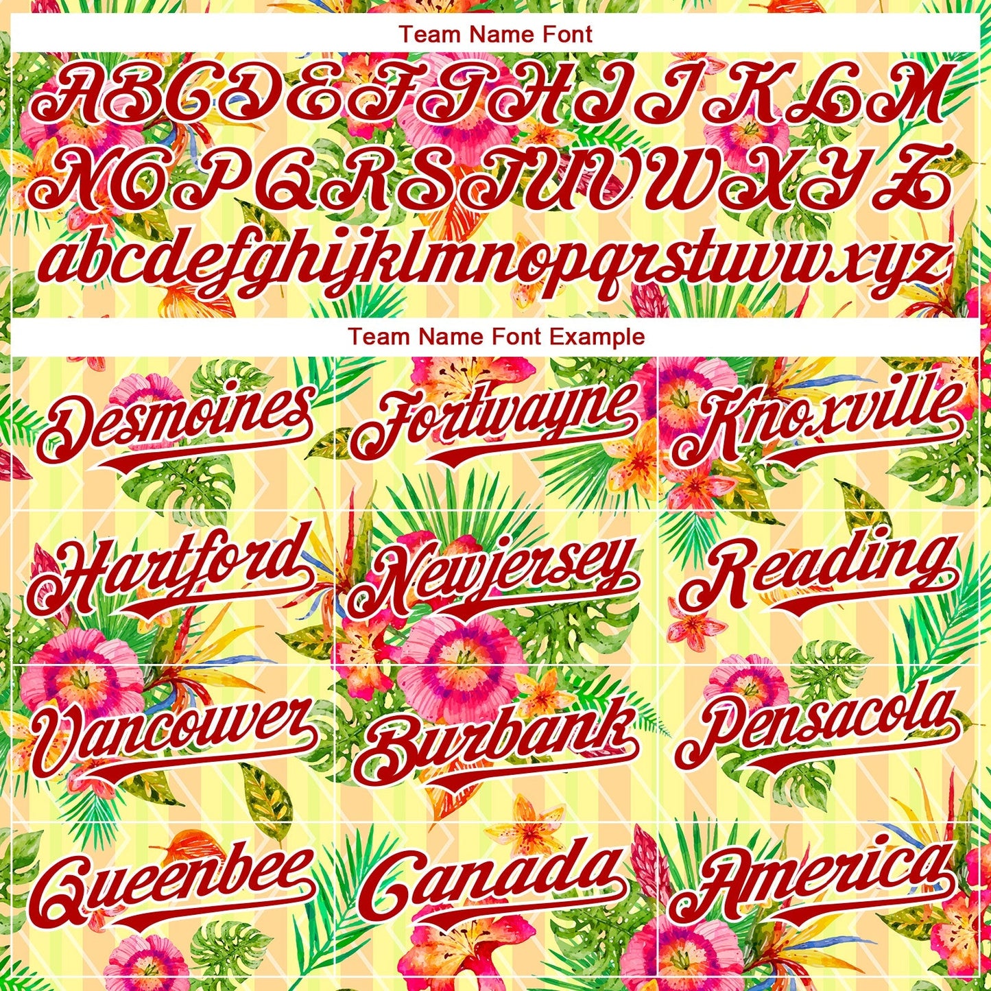 Custom Neon Yellow Red-White 3D Pattern Design Tropical Flower And Hawaii Palm Leaves Authentic Baseball Jersey baseball jersey product view 4