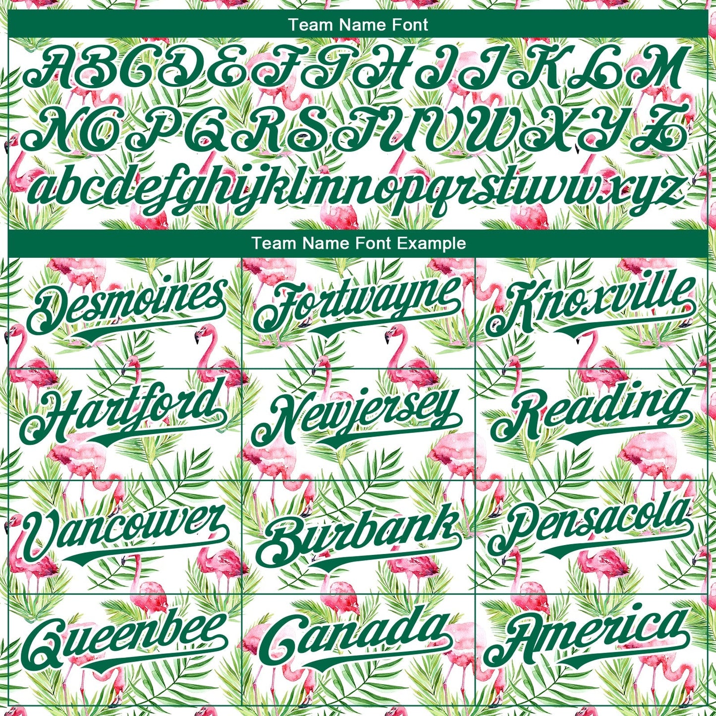 Custom White Kelly Green 3D Pattern Design Tropical Hawaii Palm Leaves And Flamingo Authentic Baseball Jersey baseball jersey product view 4