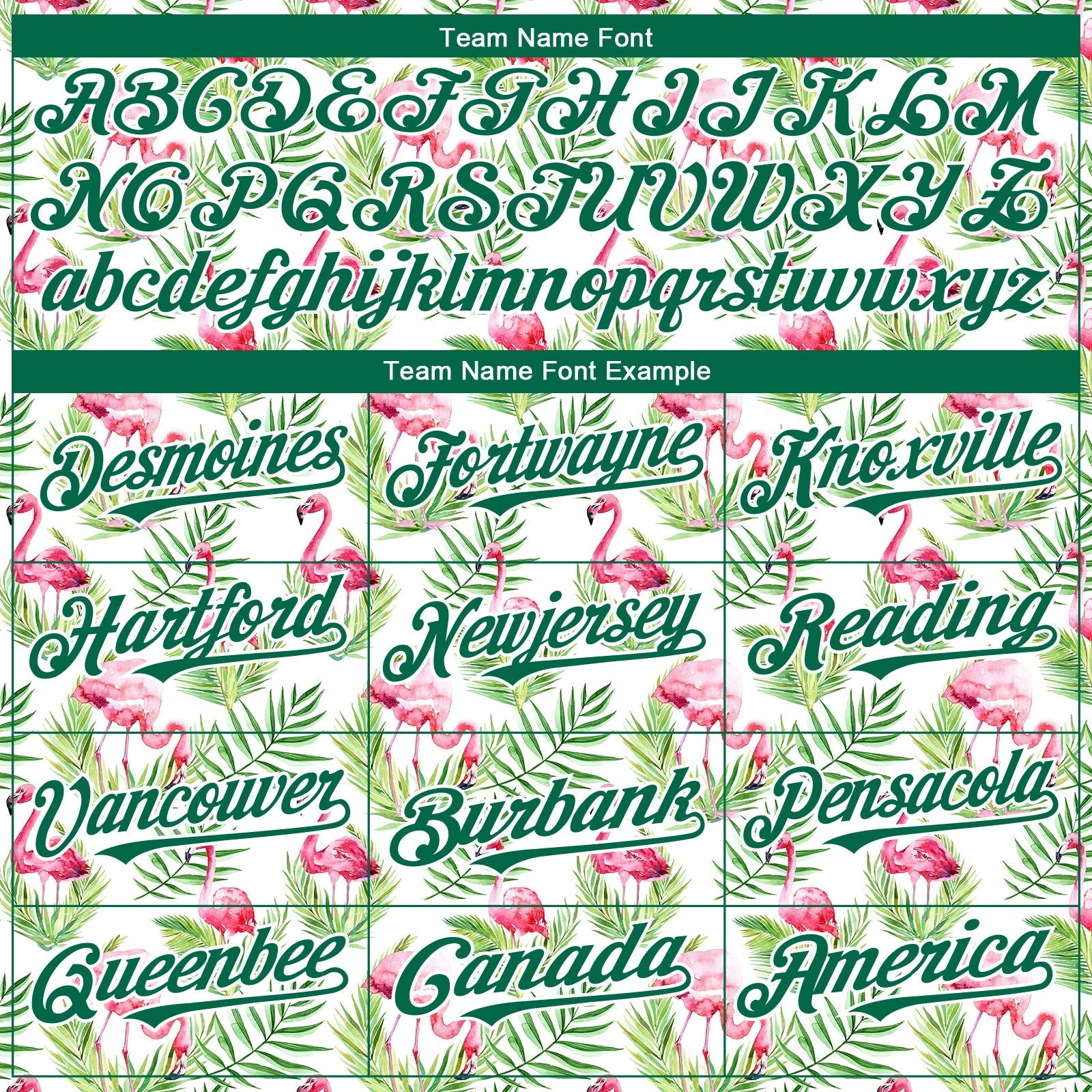 Custom White Kelly Green 3D Pattern Design Tropical Hawaii Palm Leaves And Flamingo Authentic Baseball Jersey baseball jersey product view 4
