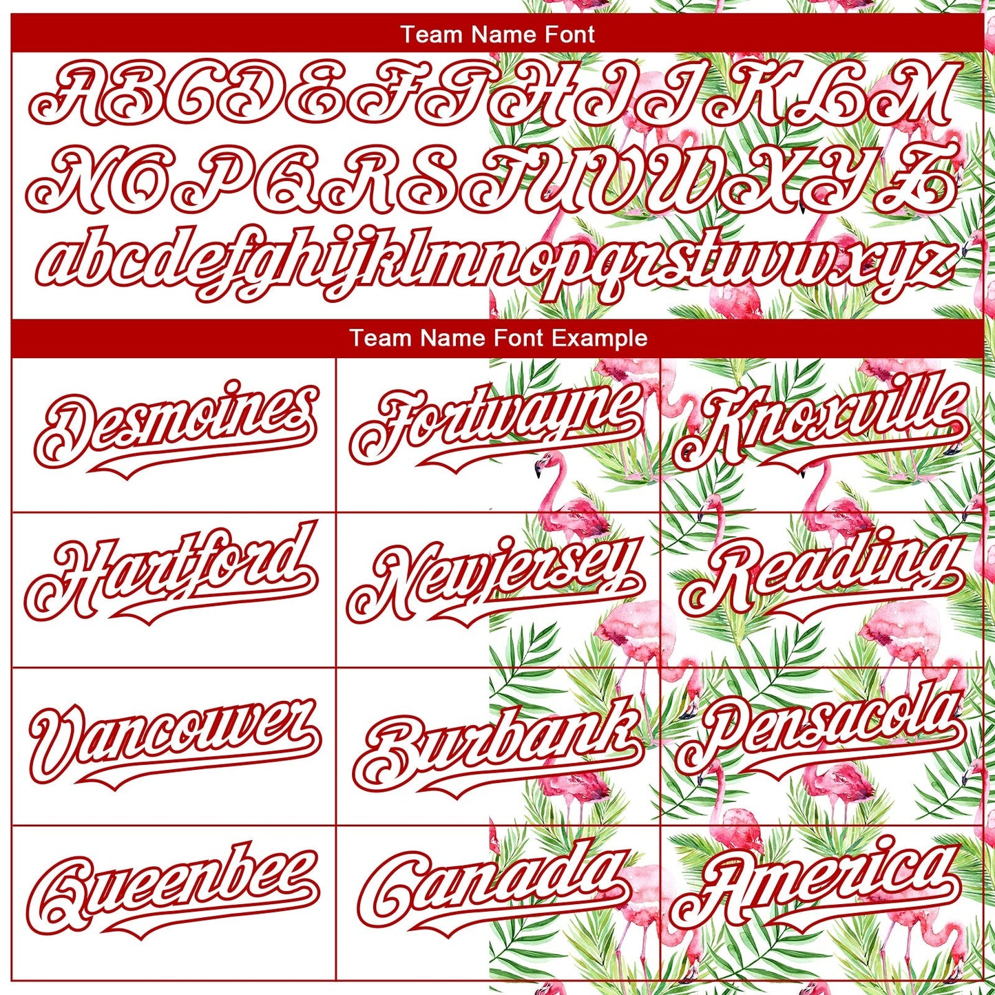 Custom White Red 3D Pattern Design Tropical Hawaii Palm Leaves And Flamingo Authentic Baseball Jersey baseball jersey product view 4