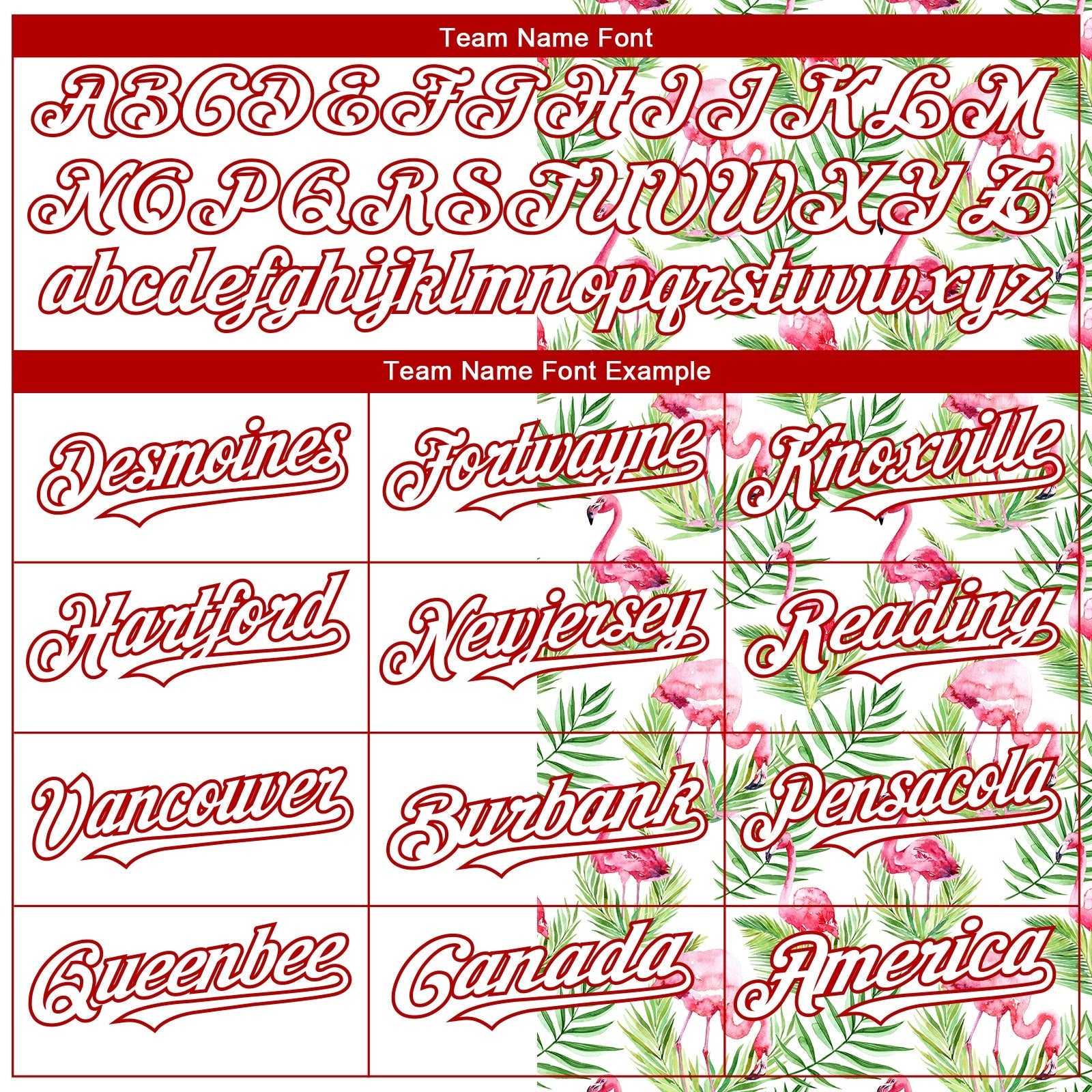 Custom White Red 3D Pattern Design Tropical Hawaii Palm Leaves And Flamingo Authentic Baseball Jersey baseball jersey product view 4