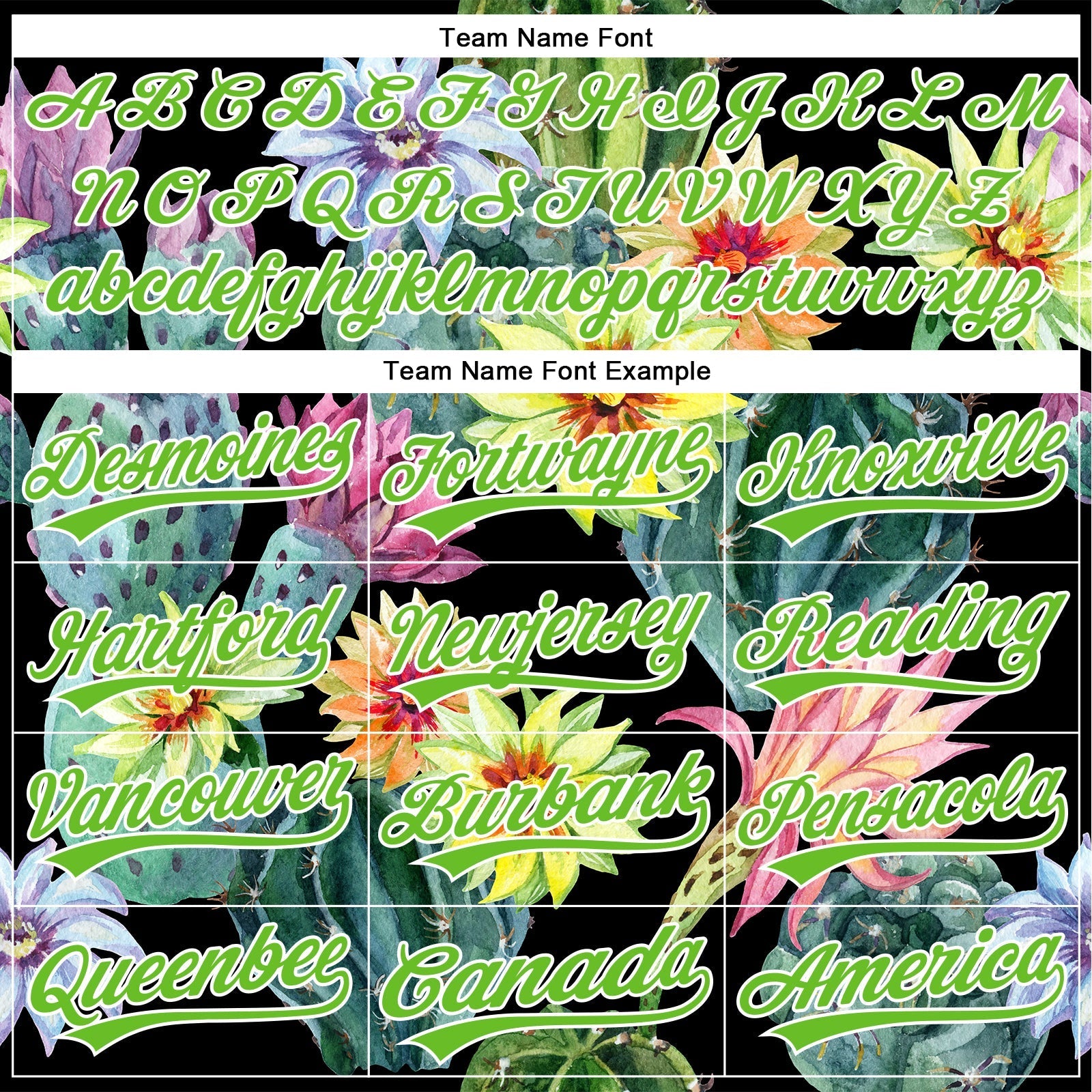 Custom Black Aurora Green-White 3D Pattern Design Cactus Festival Authentic Baseball Jersey baseball jersey product view 4