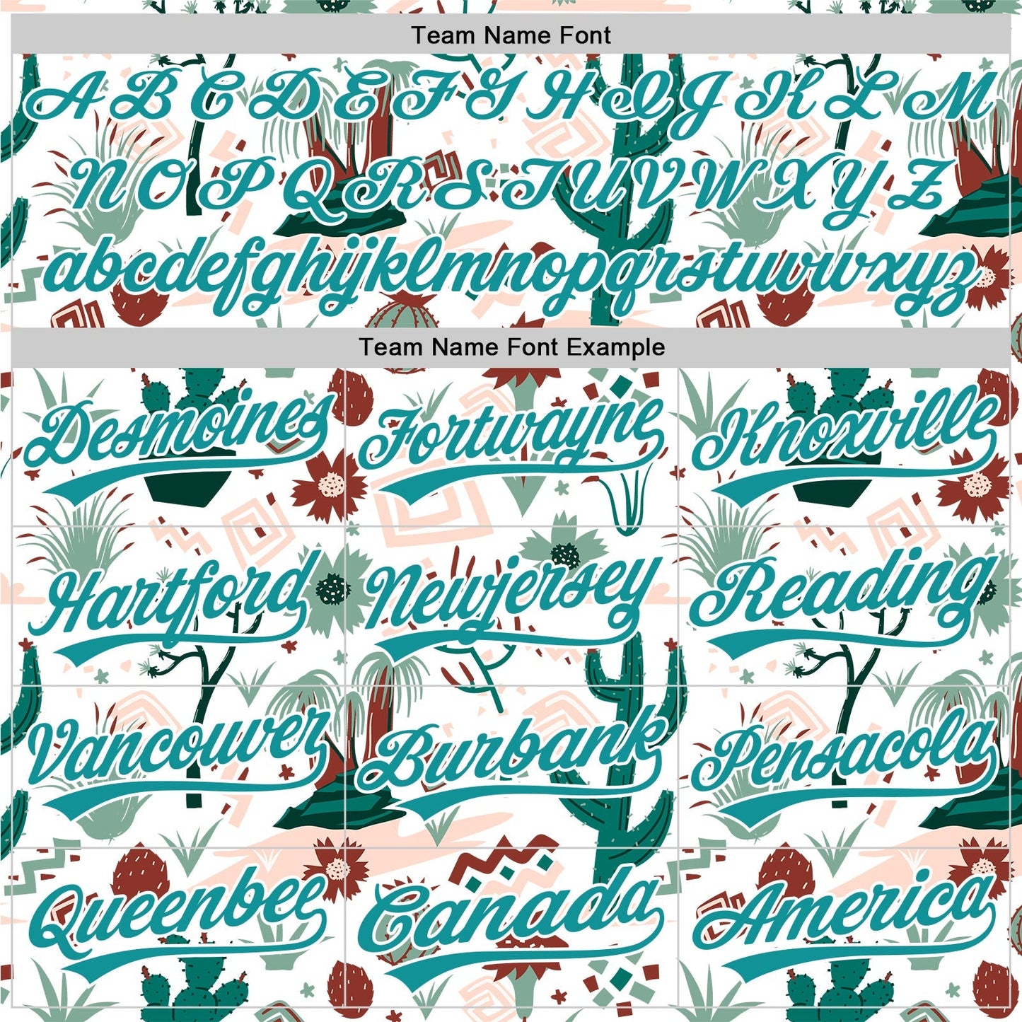 Custom White Teal 3D Pattern Design Cactus Festival Authentic Baseball Jersey baseball jersey product view 4