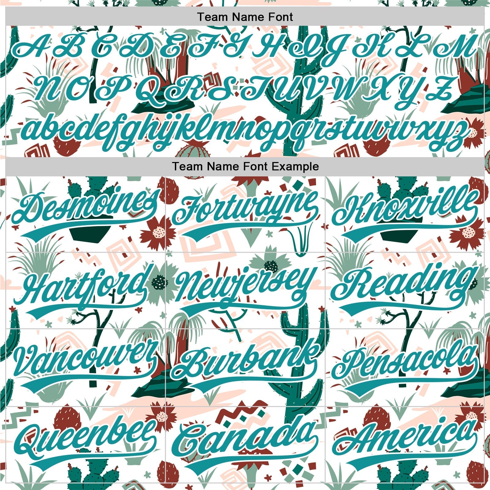 Custom White Teal 3D Pattern Design Cactus Festival Authentic Baseball Jersey baseball jersey product view 4