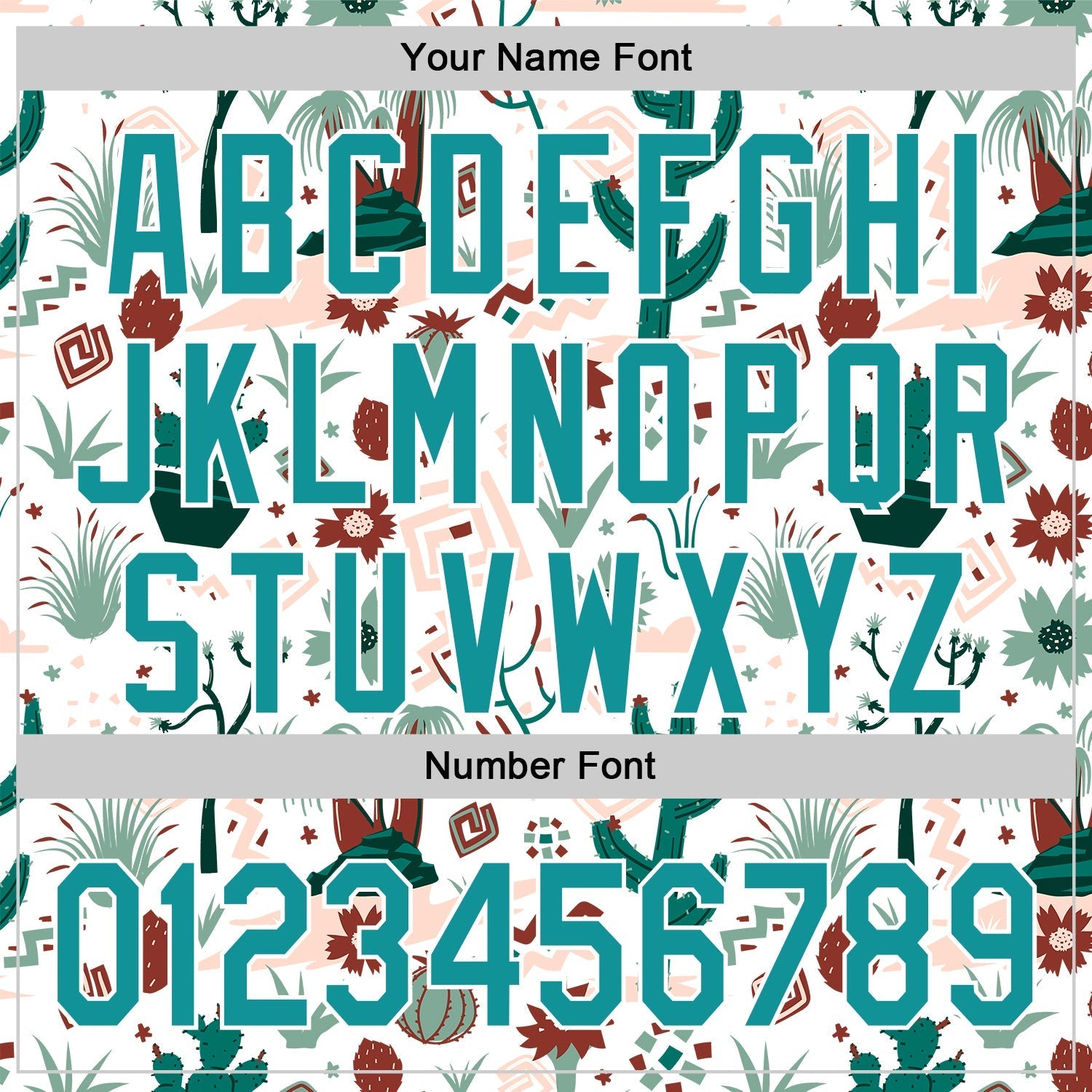Custom White Teal 3D Pattern Design Cactus Festival Authentic Baseball Jersey baseball jersey product view 5